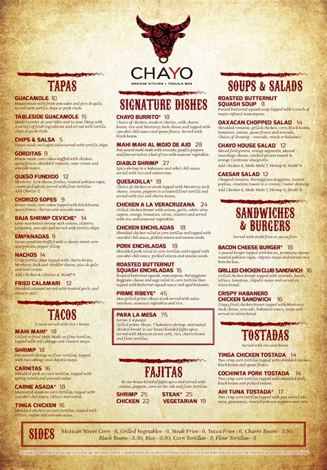 chayo mexican|chayo mexican kitchen menu.